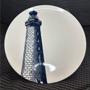 Set of 6 Thomas Paul Melamine Nautical Plates 2x 9 inch white , 4x 11 inch navy